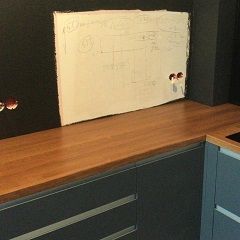 Столешница из цельноламельного дуба для кухни 2300х600х40 мм