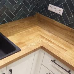 Столешница из сращенного дуба для кухни 1900х300х40 мм