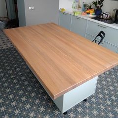Столешница из цельноламельного ясеня для кухни 1540х940х40 мм